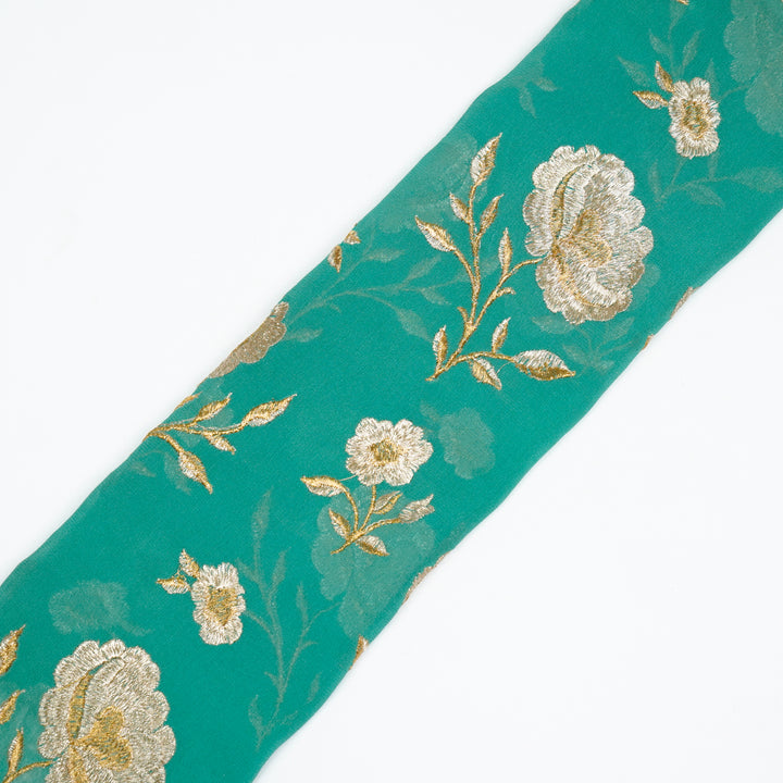 Hanvika Jaal on Light Teal Silk Georgette Embroidered Fabric