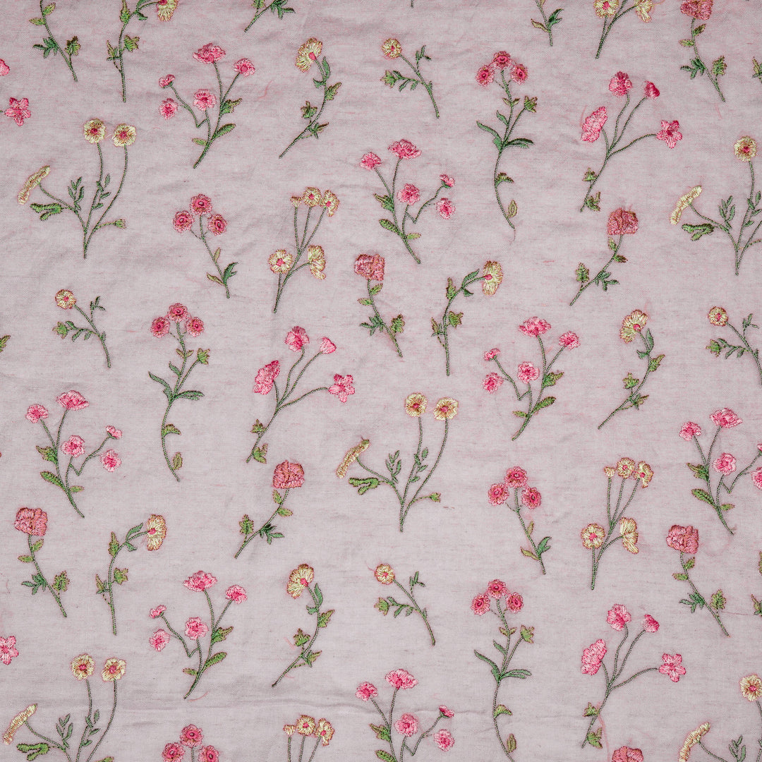 Raina Buta on Lavender Cotton Linen Embroidered Fabric
