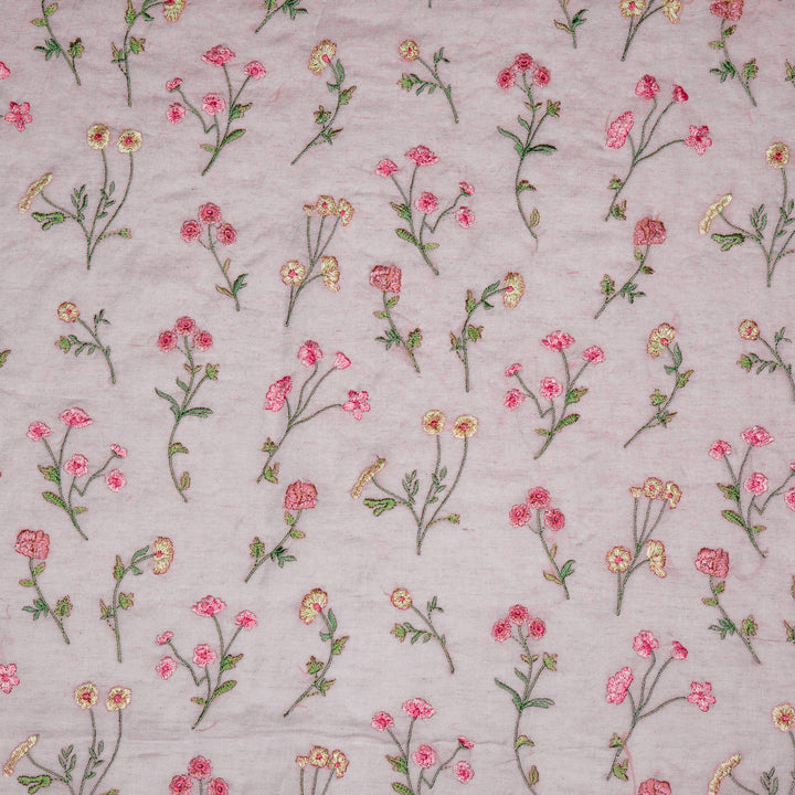 Raina Buta on Lavender Cotton Linen Embroidered Fabric