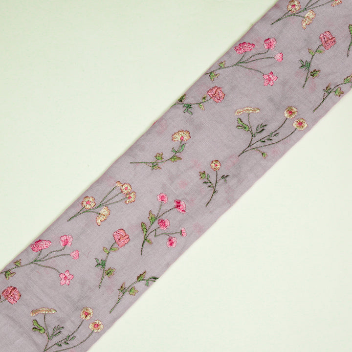 Raina Buta on Lavender Cotton Linen Embroidered Fabric