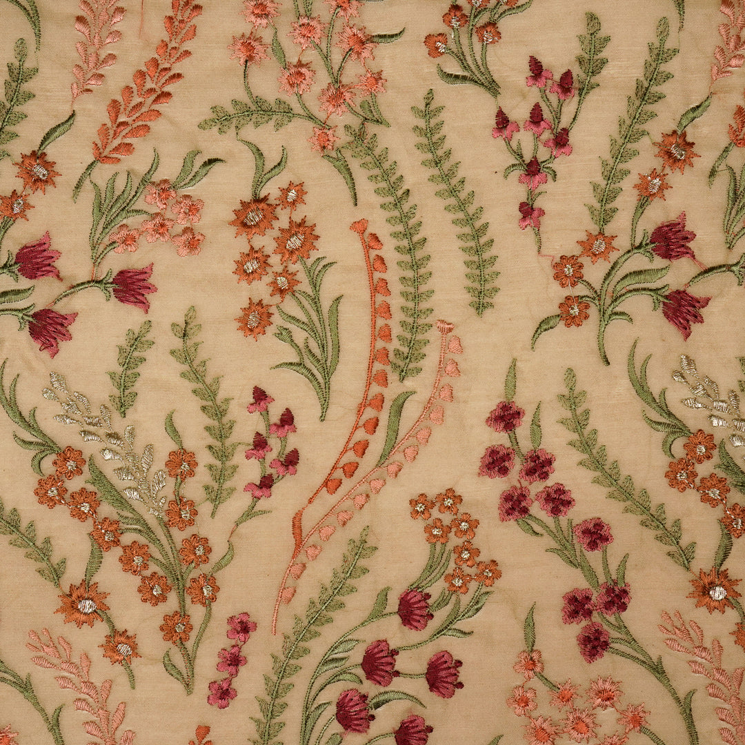 Zumra Jaal on Beige Cotton Silk Embroidered Fabric