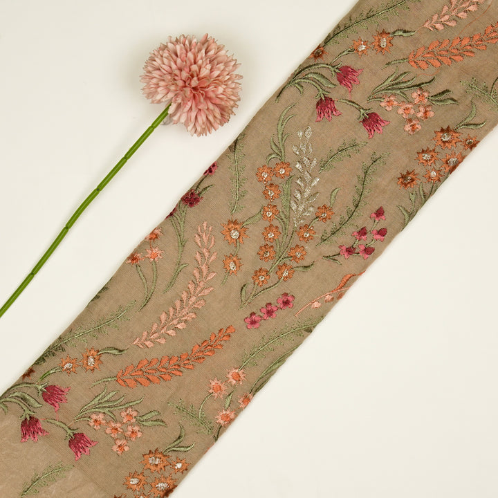 Zumra Jaal on Beige Cotton Silk Embroidered Fabric