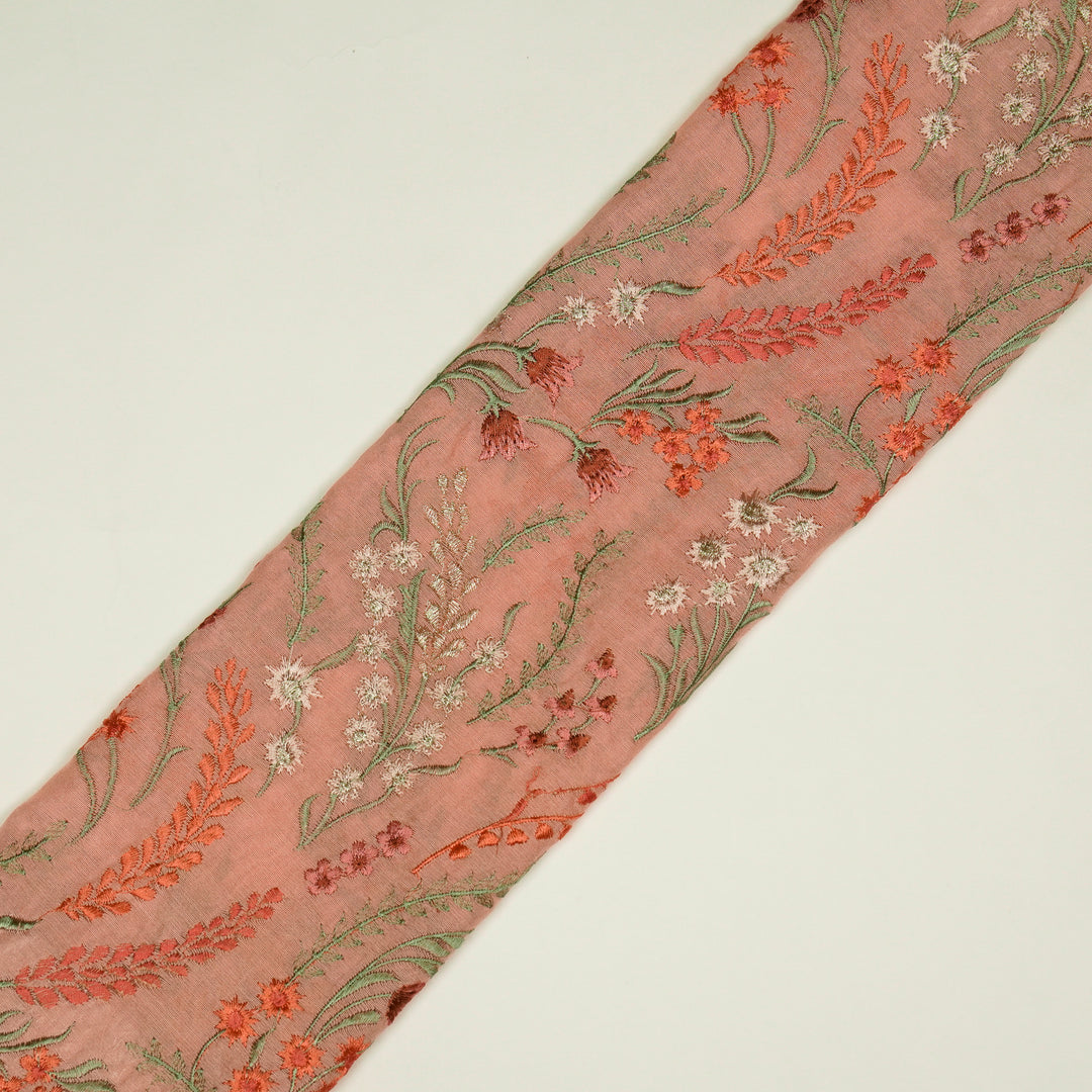 Zumra Jaal on Peach Cotton Silk Embroidered Fabric