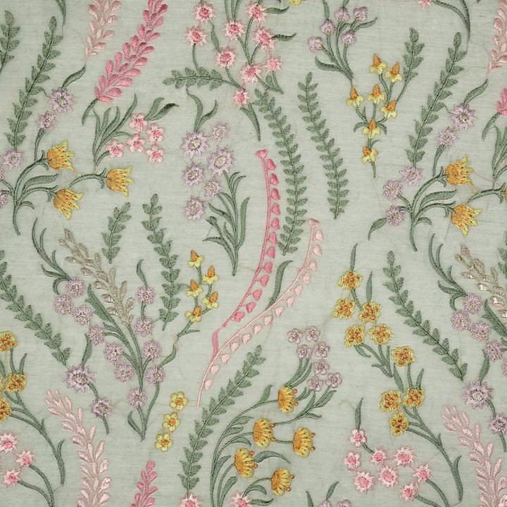 Zumra Jaal on Grey Cotton Silk Embroidered Fabric