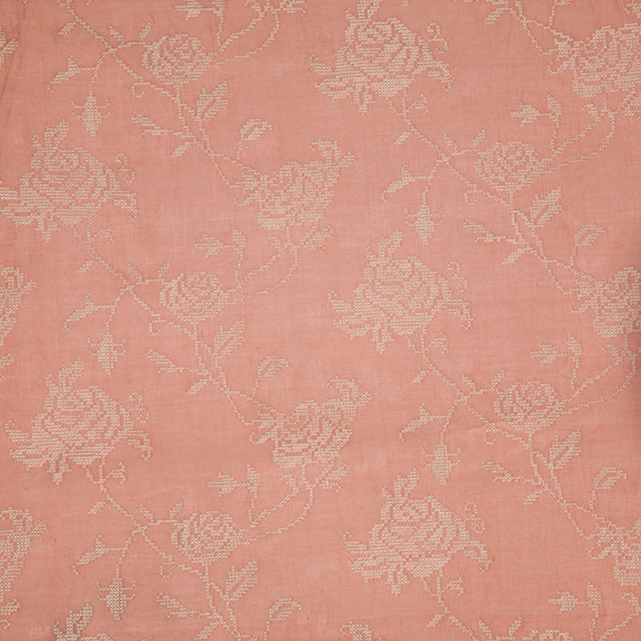 Hansa Jaal on Gajari Cotton Silk Embroidered Fabric