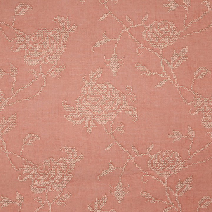 Hansa Jaal on Gajari Cotton Silk Embroidered Fabric