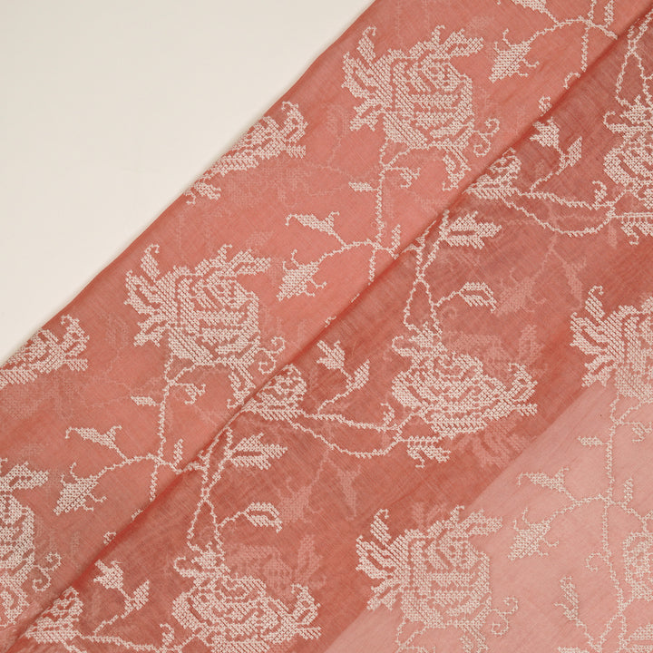 Hansa Jaal on Gajari Cotton Silk Embroidered Fabric