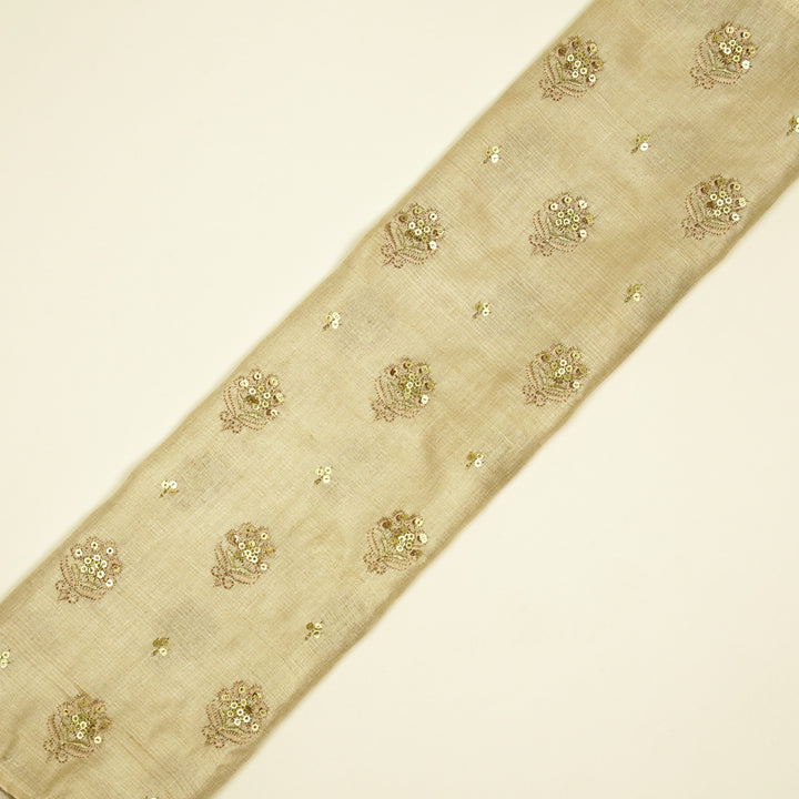 Naaz Buti On Natural Tussar Silk Embroidered Fabric