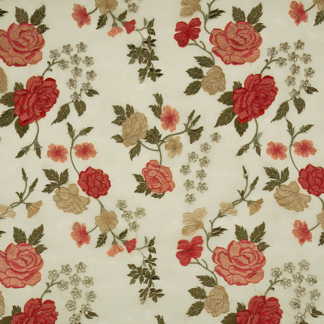 Anvitha Jaal on Cream Silk Organza Embroidered Fabric