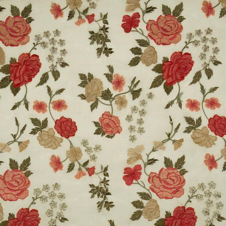 Anvitha Jaal on Cream Silk Organza Embroidered Fabric