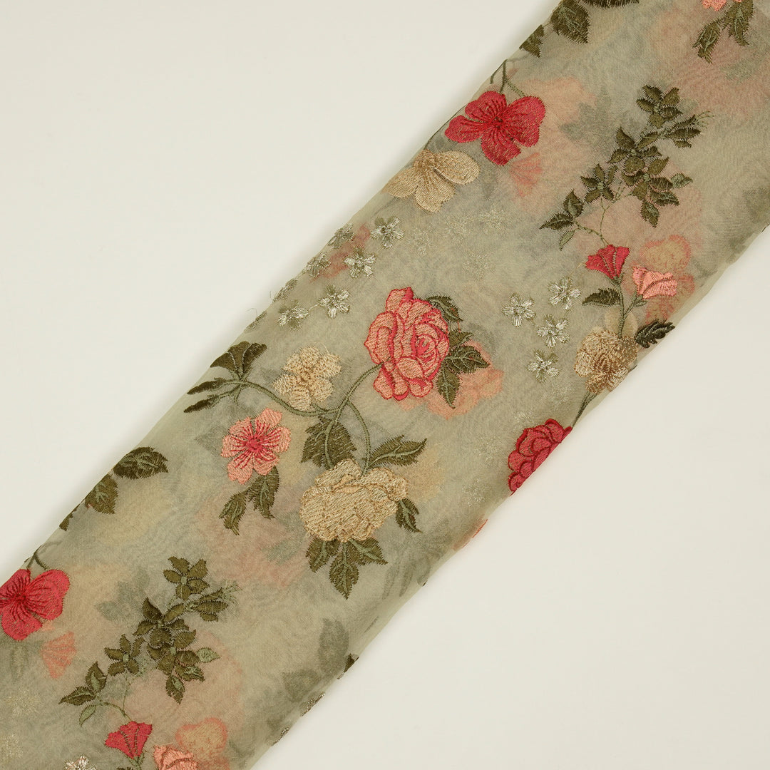 Anvitha Jaal on Cream Silk Organza Embroidered Fabric