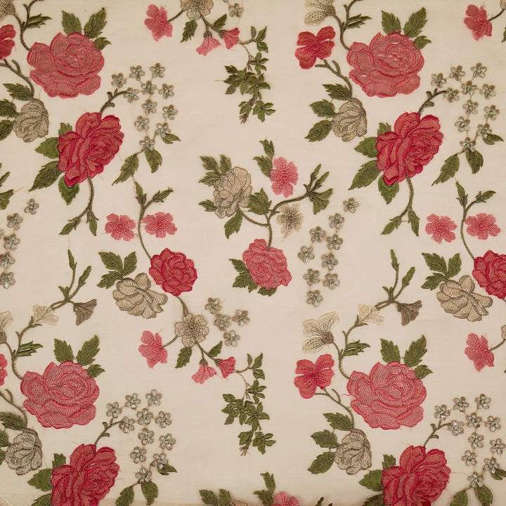 Anvitha Jaal on Blush Silk Organza Embroidered Fabric