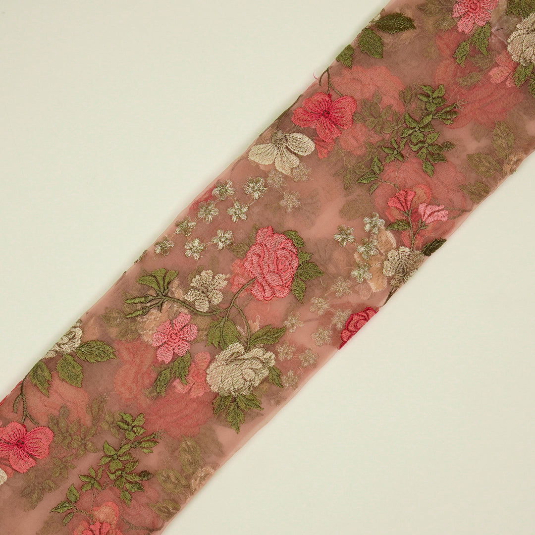 Anvitha Jaal on Blush Silk Organza Embroidered Fabric