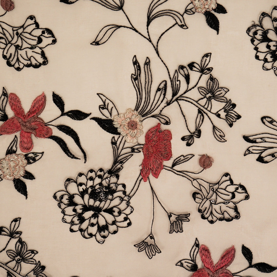 Layla Jaal on Blush Silk Organza Embroidered Fabric