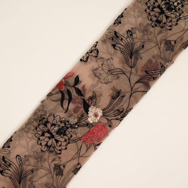 Layla Jaal on Blush Silk Organza Embroidered Fabric