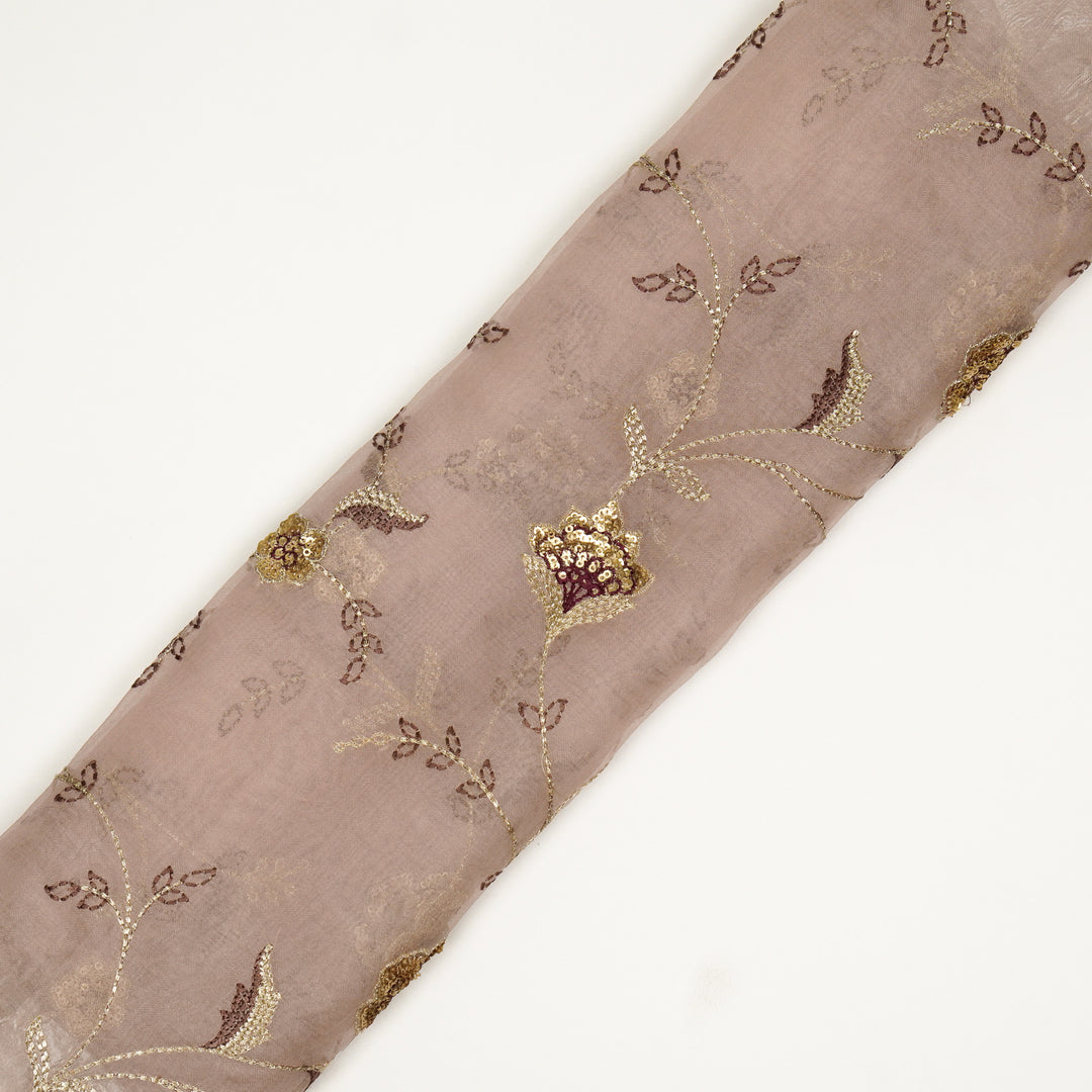 Isha Jaal on Blush Silk Organza Embroidered Fabric