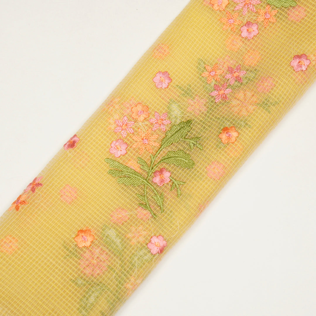 Nainika Buta on Lemon Munga Kota Embroidered Fabric