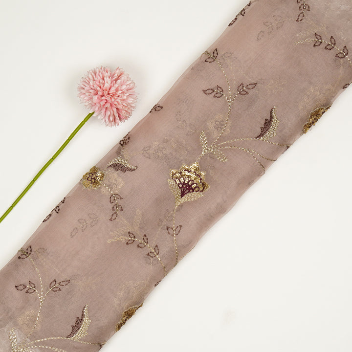 Isha Jaal on Blush Silk Organza Embroidered Fabric