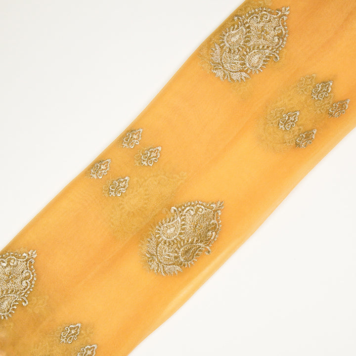 Suzan Buta on Gold Silk Organza Embroidered Fabric