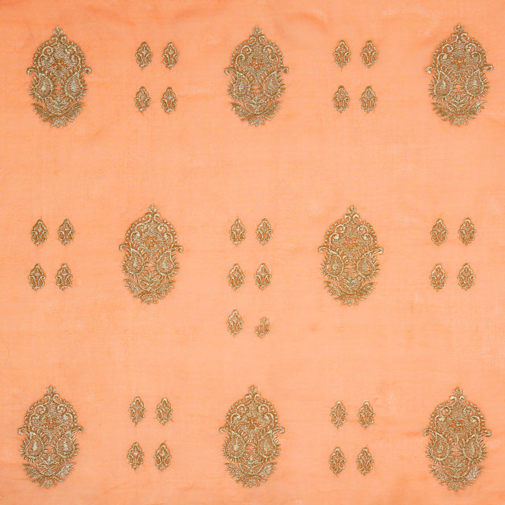 Suzan Buta on Orange Silk Organza Embroidered Fabric