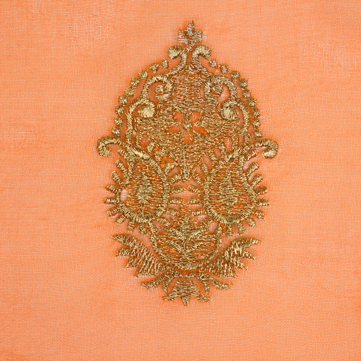 Suzan Buta on Orange Silk Organza Embroidered Fabric