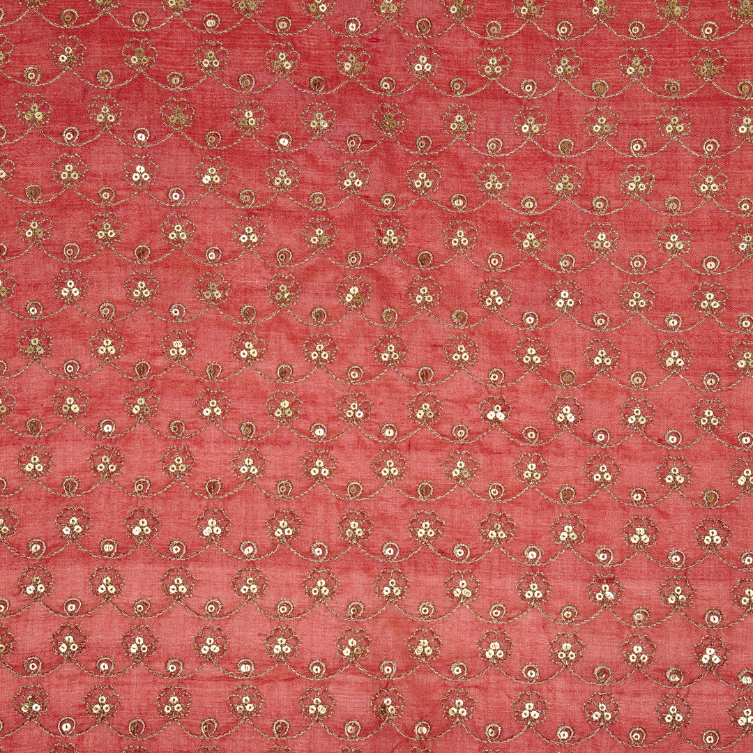 Varnika Jaal on Gajari Raw Silk Embroidered Fabric