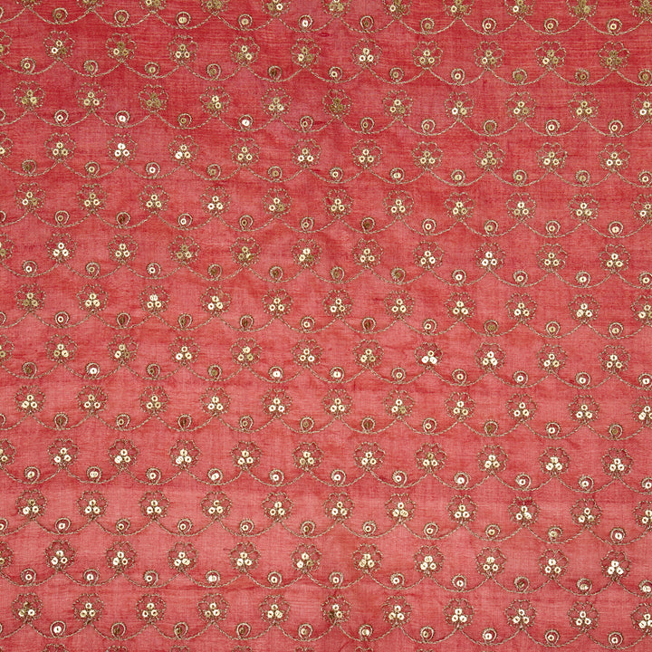 Varnika Jaal on Gajari Raw Silk Embroidered Fabric