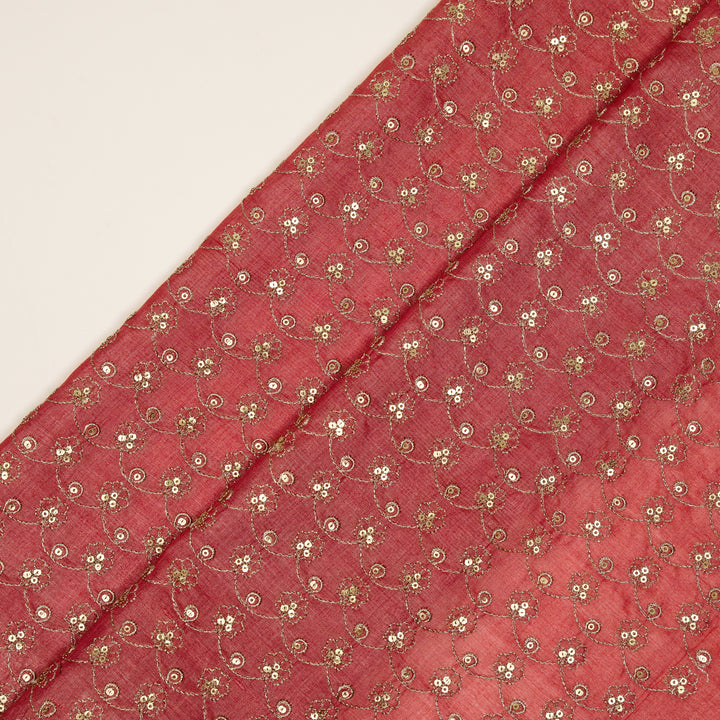 Varnika Jaal on Gajari Raw Silk Embroidered Fabric