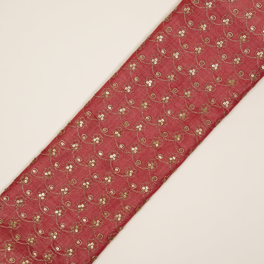 Varnika Jaal on Gajari Raw Silk Embroidered Fabric