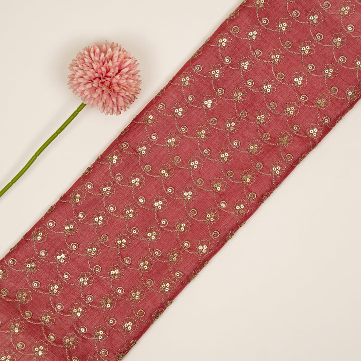 Varnika Jaal on Gajari Raw Silk Embroidered Fabric