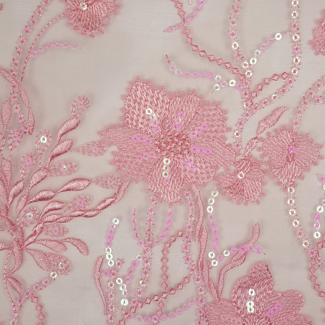 Samiha Jaal on Mauve Silk Organza Embroidered Fabric