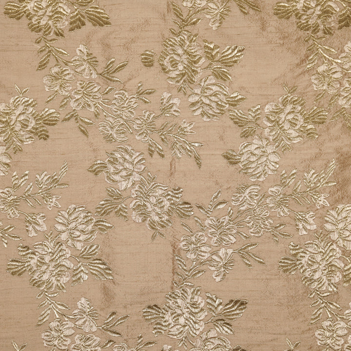 Taruja Jaal on Onion Raw Silk Embroidered Fabric