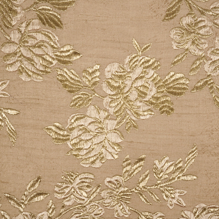 Taruja Jaal on Onion Raw Silk Embroidered Fabric