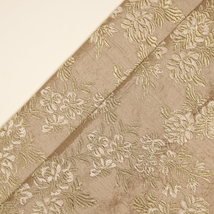 Taruja Jaal on Onion Raw Silk Embroidered Fabric