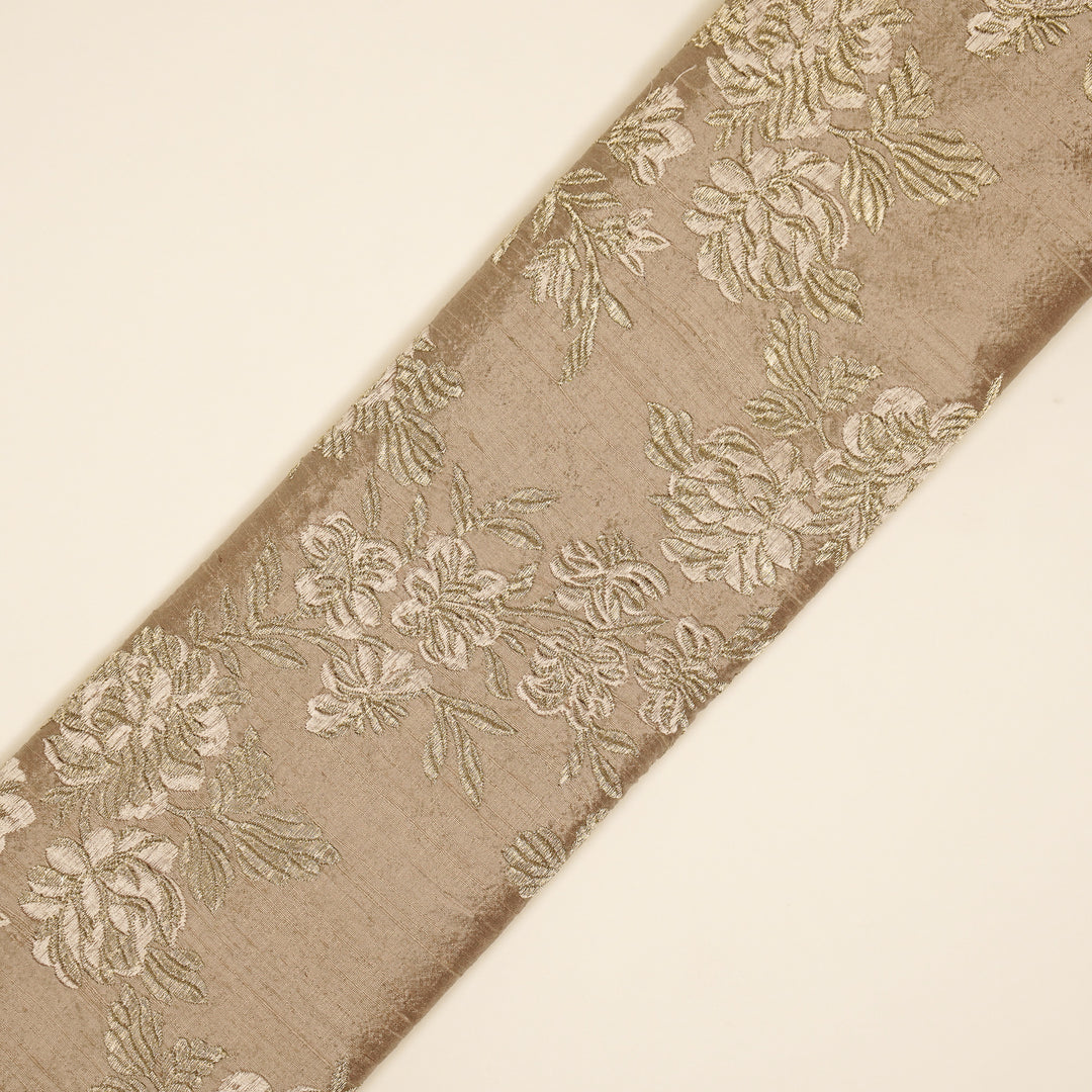 Taruja Jaal on Onion Raw Silk Embroidered Fabric