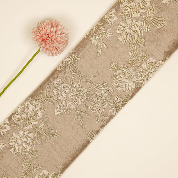 Taruja Jaal on Onion Raw Silk Embroidered Fabric