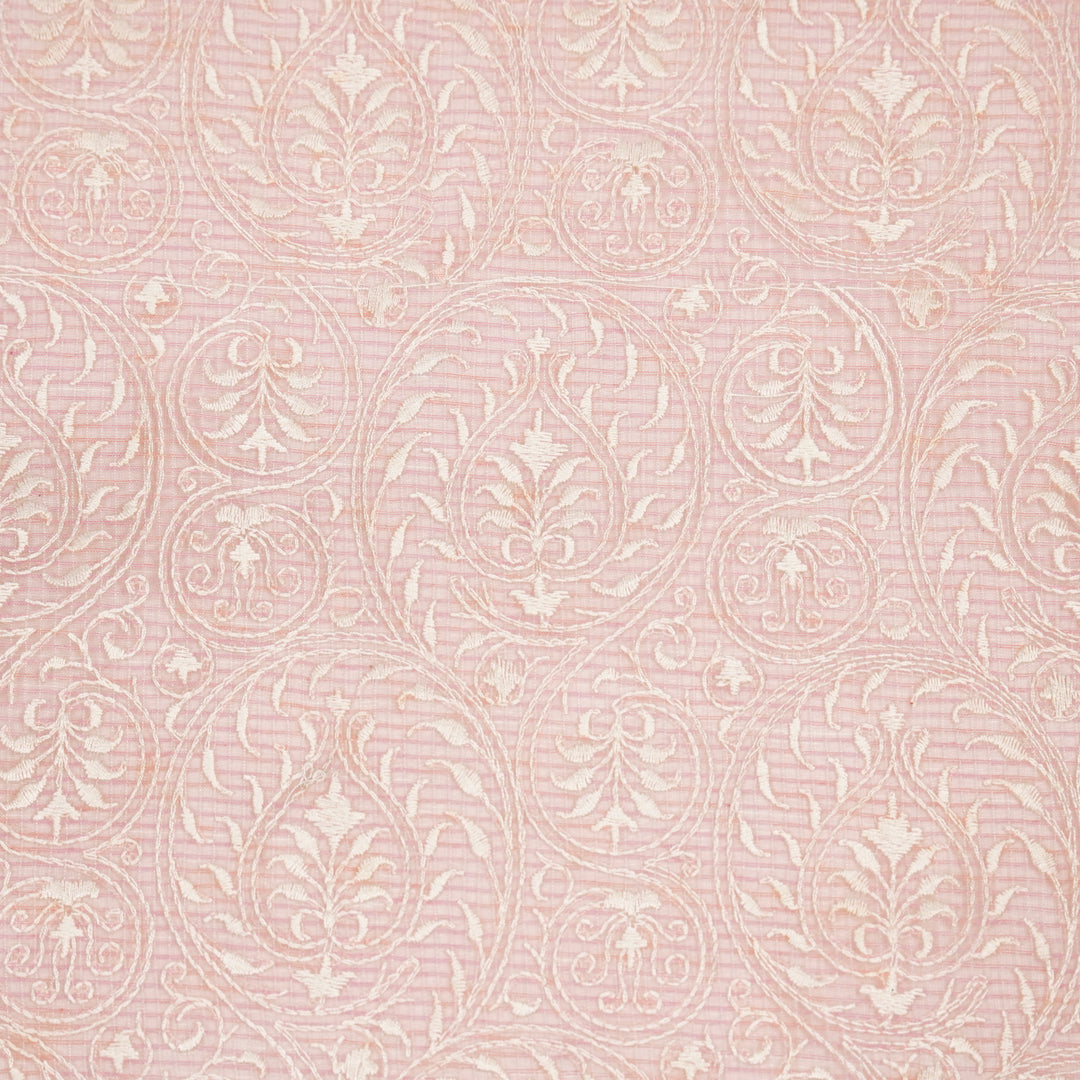 Shreenika Jaal on Pink Munga Kota Embroidered Fabric