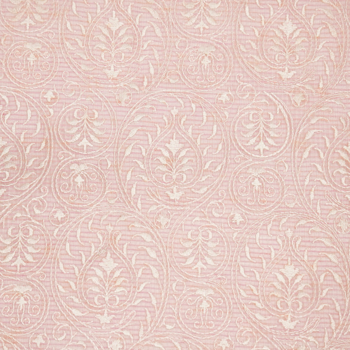 Shreenika Jaal on Pink Munga Kota Embroidered Fabric