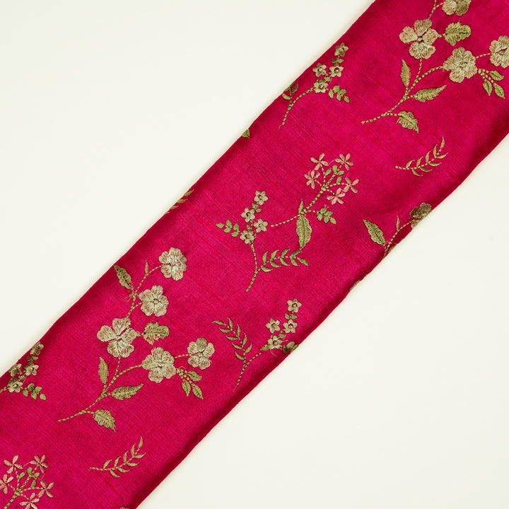Nura Buta on Fuxia Raw Silk Embroidered Fabric