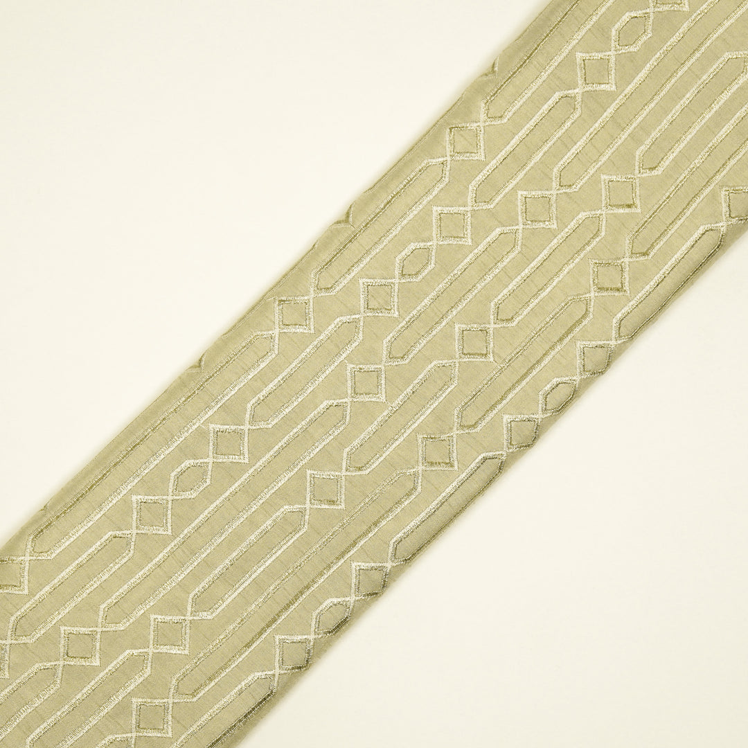 Tanira Jaal on Cream Semi Raw Silk Embroidered Fabric