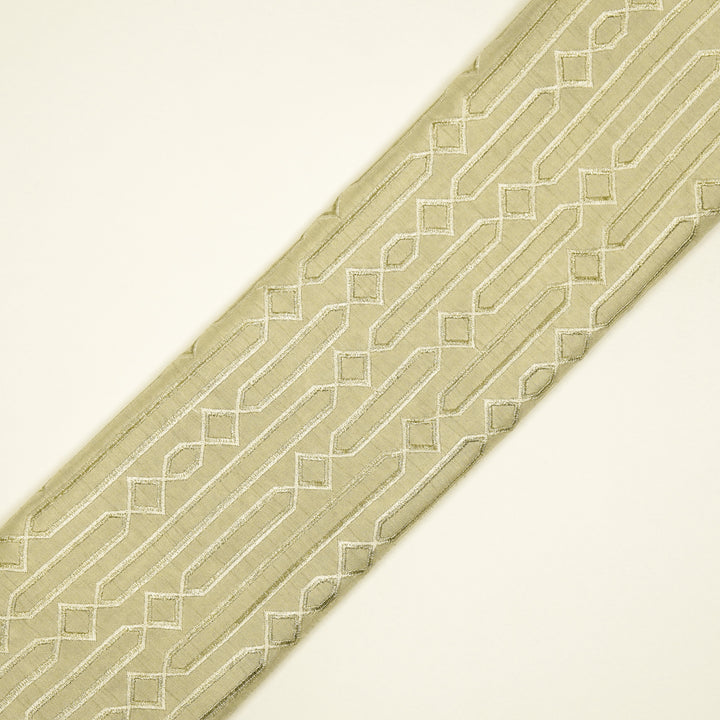 Tanira Jaal on Cream Semi Raw Silk Embroidered Fabric