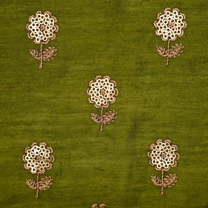 Ratrika Buti on Olive Munga Silk Embroidered Fabric