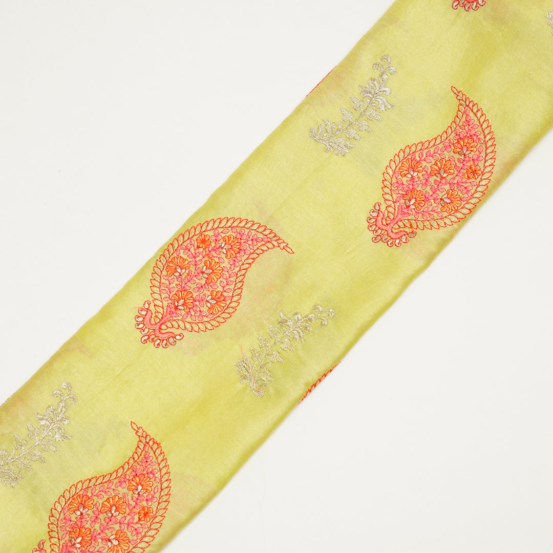 Umaima Buta on Lemon Luxe Silk Chanderi Embroidered Fabric