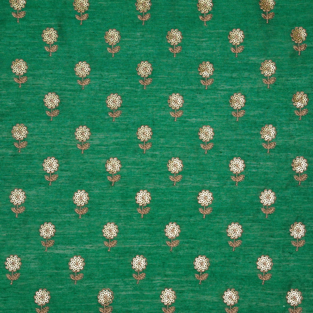 Ratrika Buti on Teal Munga Silk Embroidered Fabric