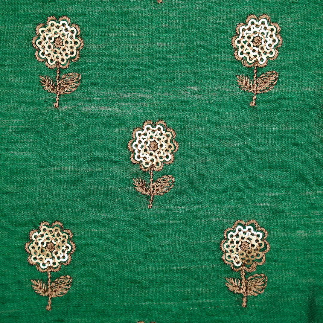 Ratrika Buti on Teal Munga Silk Embroidered Fabric