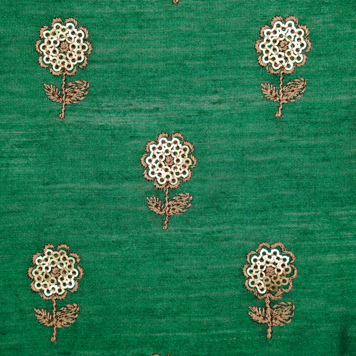 Ratrika Buti on Teal Munga Silk Embroidered Fabric