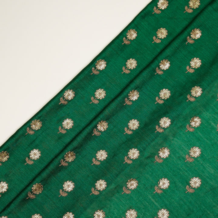 Ratrika Buti on Teal Munga Silk Embroidered Fabric