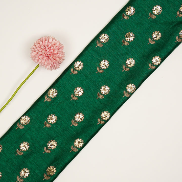 Ratrika Buti on Teal Munga Silk Embroidered Fabric