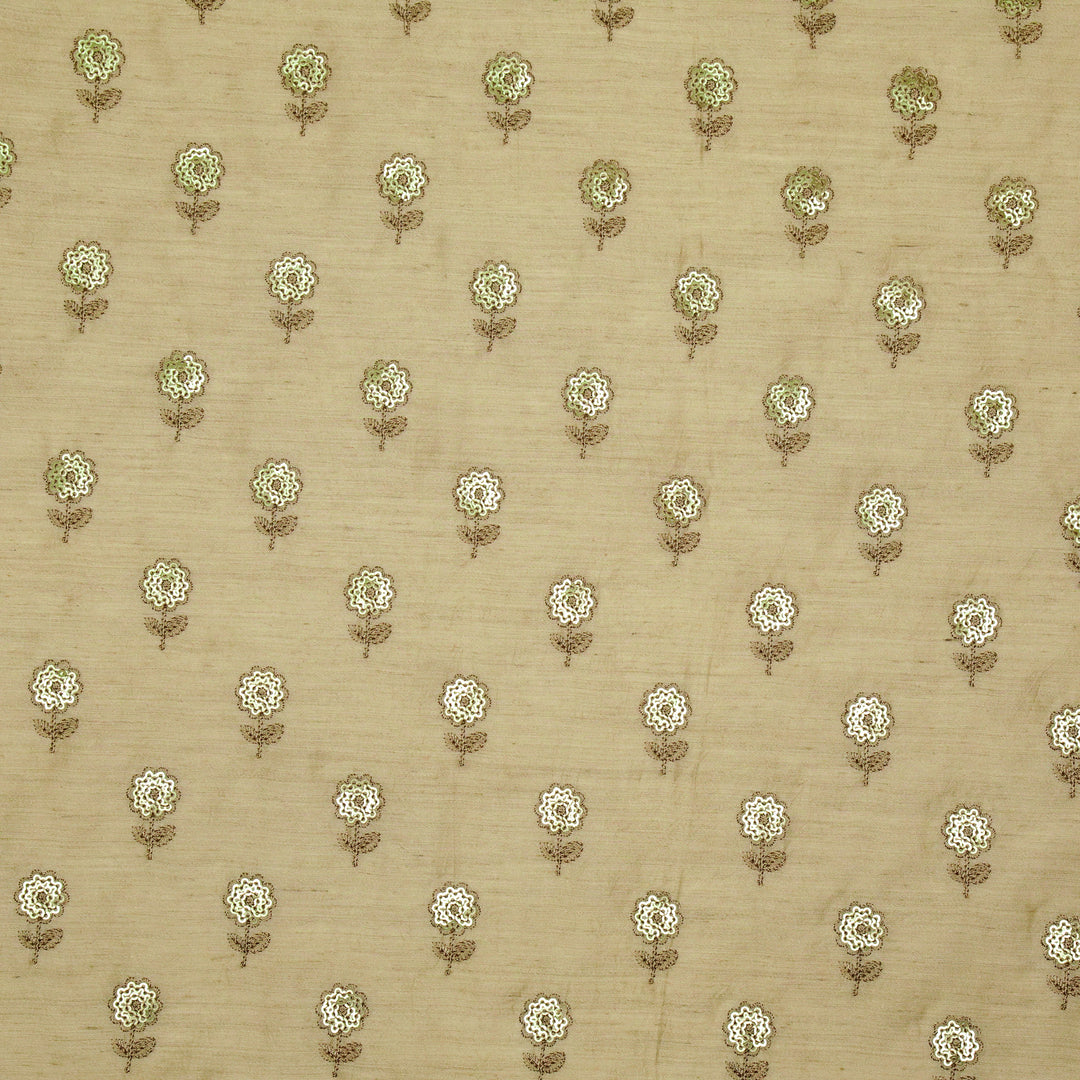 Ratrika Buti on Natural Munga Silk Embroidered Fabric