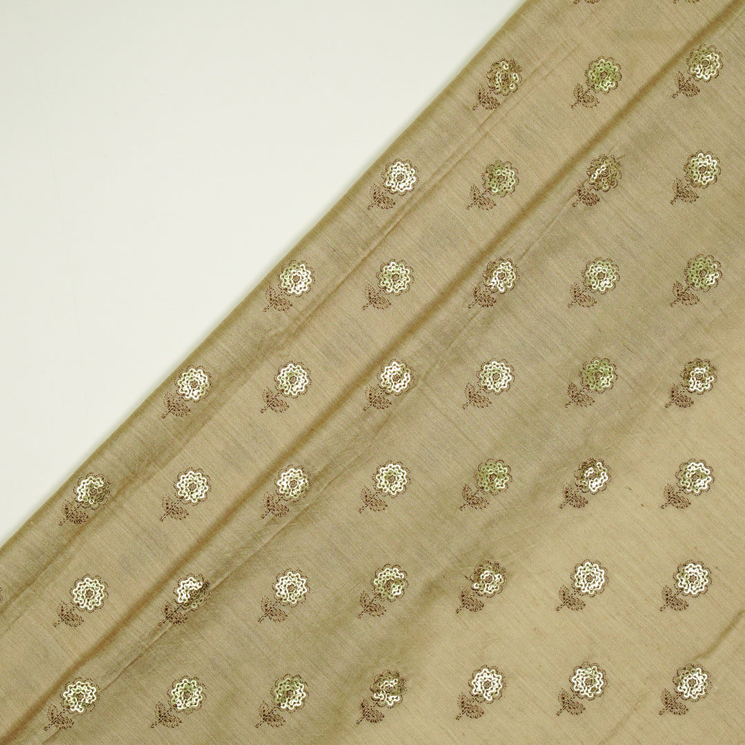 Ratrika Buti on Natural Munga Silk Embroidered Fabric